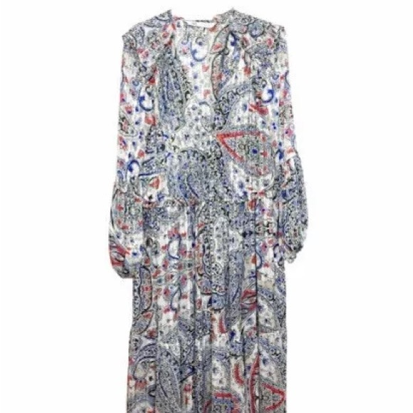 ZARA PRINTED LONG SLEEVE DRESS size S NWOT - Picture 4 of 12